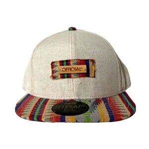 Official Strapback Hat Bamboo Multicolor Pattern Brim Adjustable Cap Streetwear